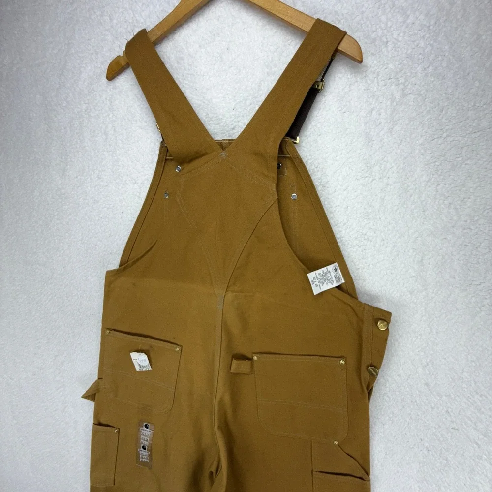 Carhartt Duck Bib Overalls Mens 40x32 Brown Canvas 6FB Workwear NWT NOS